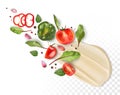 majones with fresh tomatoes, basil and rosemary. Vector Royalty Free Stock Photo